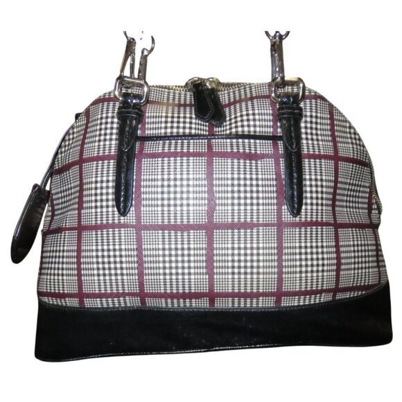 Coach 2014 Peyton Glen Plaid Printed Dome Cora Leather Satchel & Matching Wallet - Picture 2 of 16